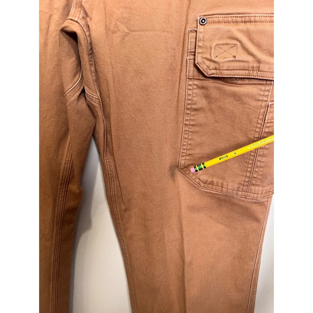 Duluth Flex Fire Hose Cargo Pants Relaxed Fit Cotton Mens 40x30 Brown Work *read